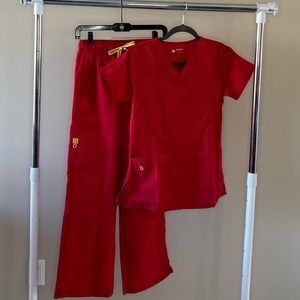 WONDERWINK SCRUB XS SET FOUR-STRETCH RED